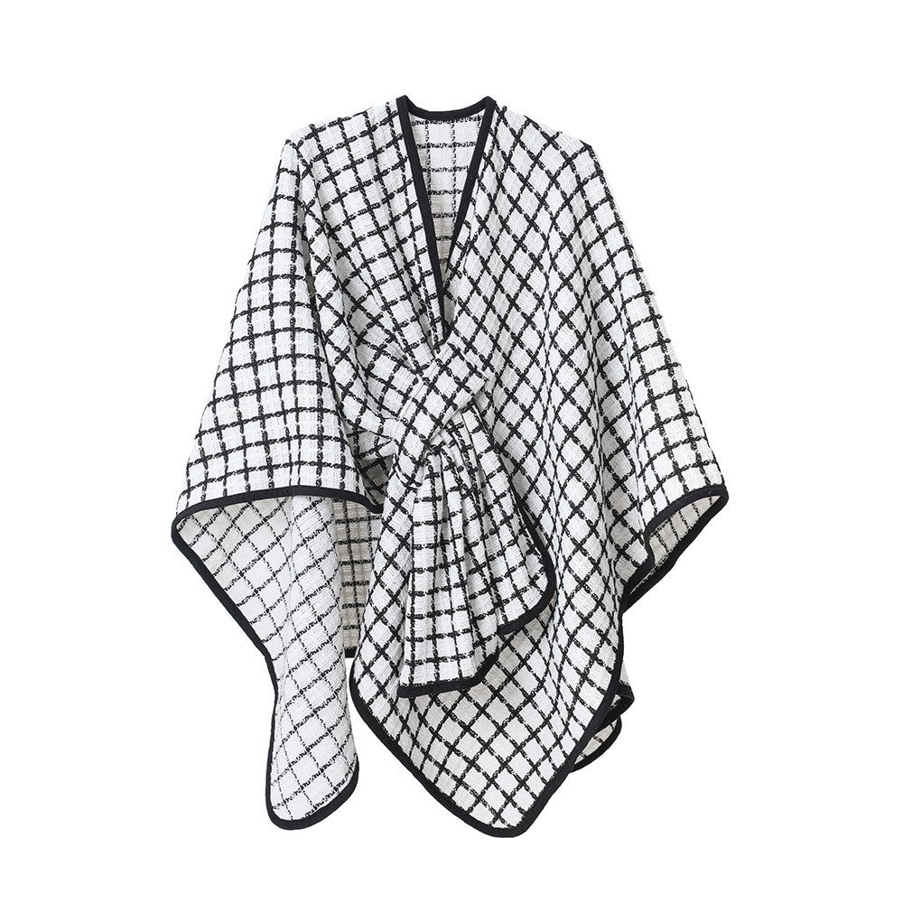 Marlowe Plaid Buckle Shawl