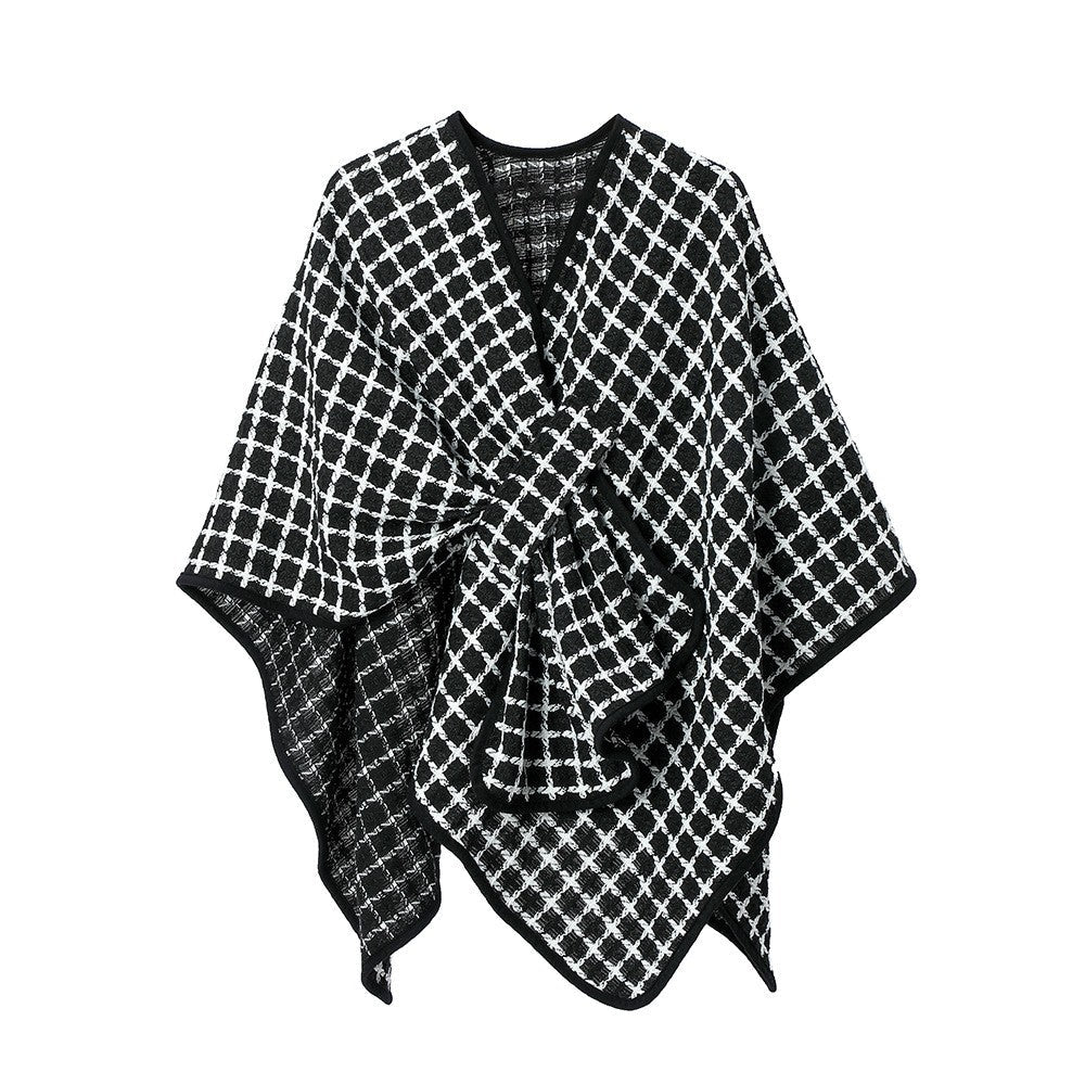 Marlowe Plaid Buckle Shawl