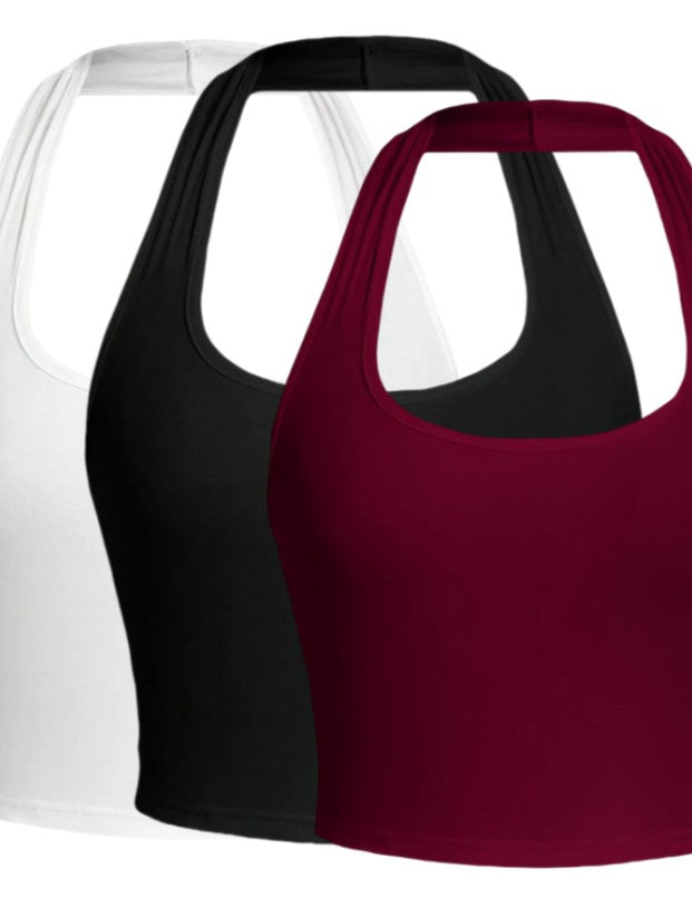 Selene Halter Crop Top Trio