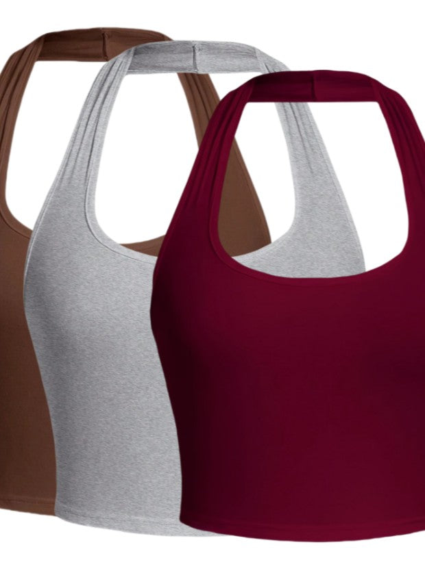 Selene Halter Crop Top Trio