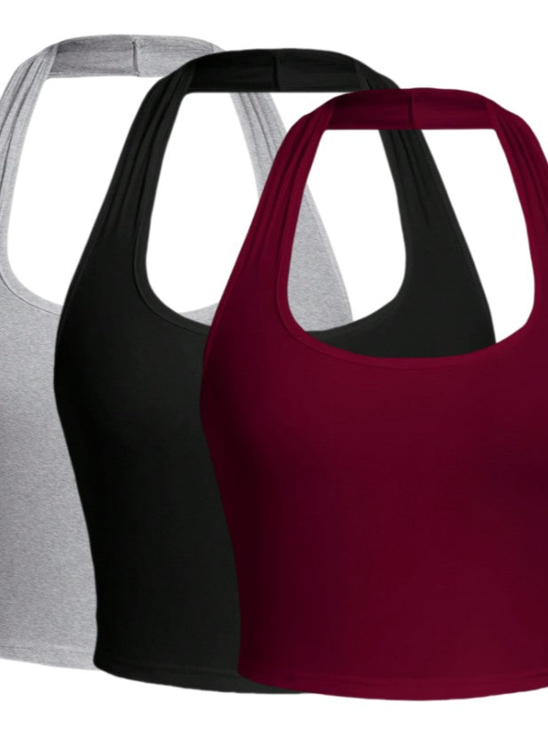 Selene Halter Crop Top Trio