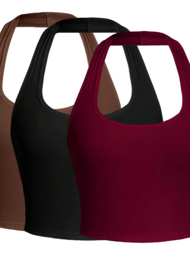 Selene Halter Crop Top Trio