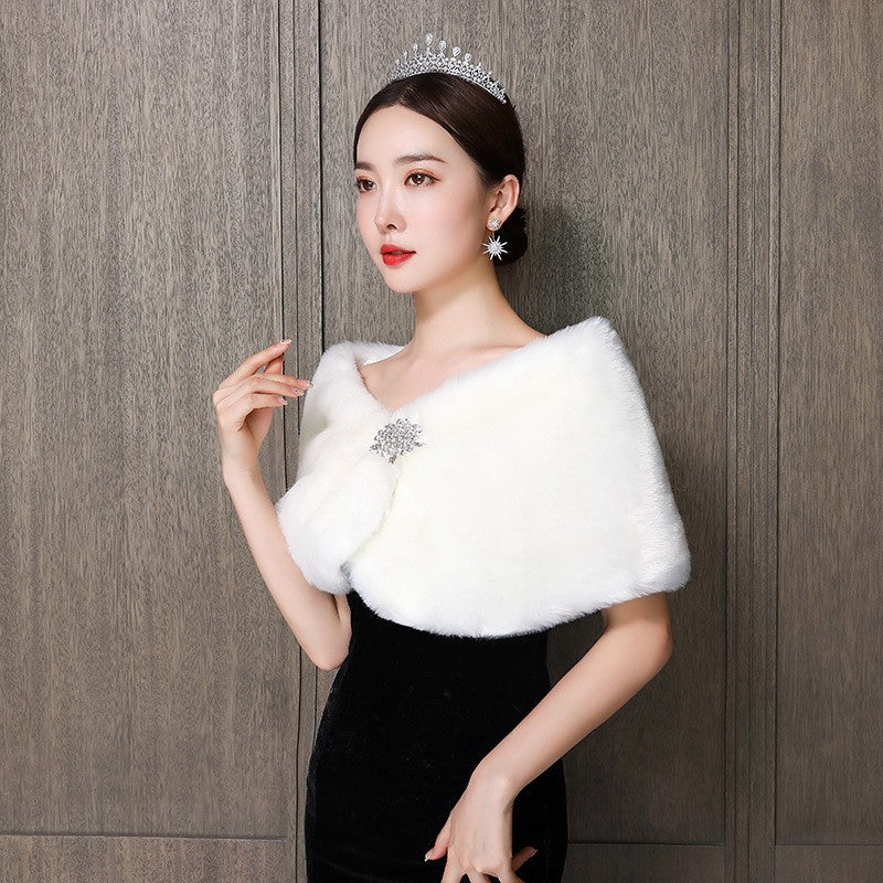 Valeria Faux Fur Shawl