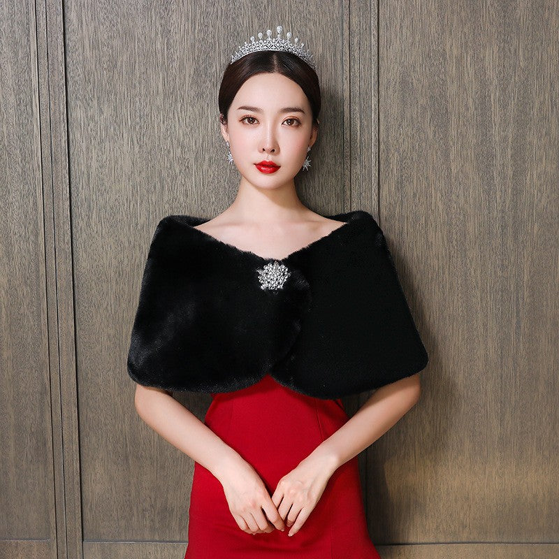Valeria Faux Fur Shawl
