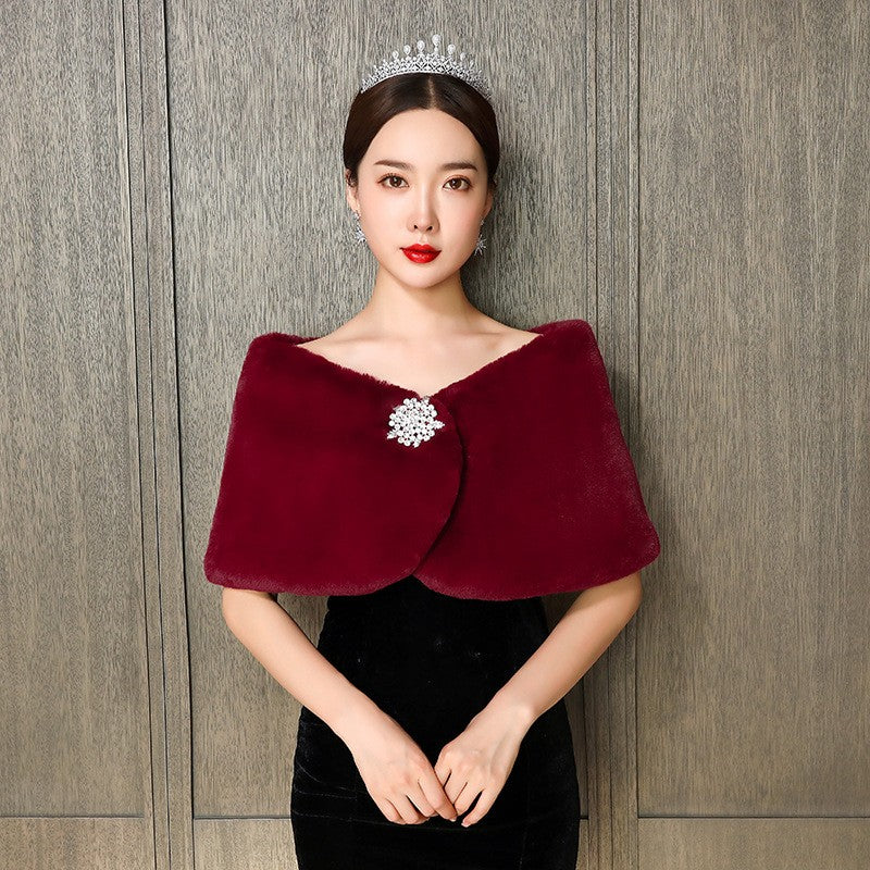 Valeria Faux Fur Shawl